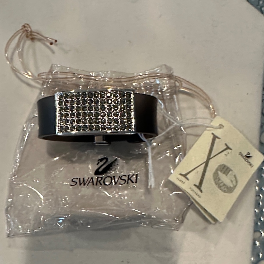 Swarovski Black Bracelet with Silver Crystal Accents